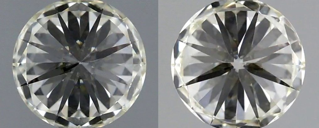 没有保留价 - 2 pcs 钻石  (天然)  - 0.60 ct - 圆形 - J - VS1 轻微内含一级 - 国际宝石研究院（IGI） - 匹配的对 #3.2