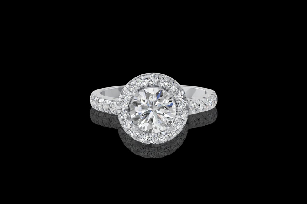 Δαχτυλίδι - 14 καράτια Λευκός χρυσός -  2.10ct. tw. Διαμάντι (Εργαστηριακής καλλιέργειας) - Διαμάντι #1.0