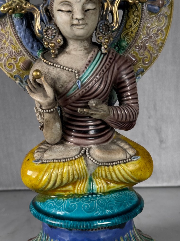 Figure - Fine enameled buddha - Porcelain - China #4.3