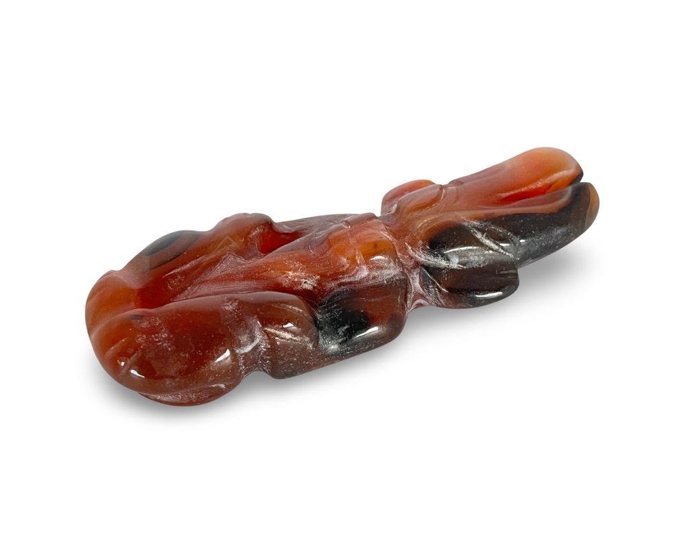 古代人偶护符 - 红山太阳神 Helios - 玉髓 - 高度: 85 mm - 宽度: 28 mm- 57 g #2.1