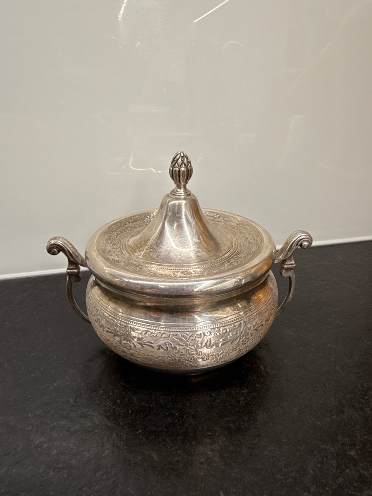 Borcan pentru zahăr - Argint - Recipient pentru zahăr din argint #1.0