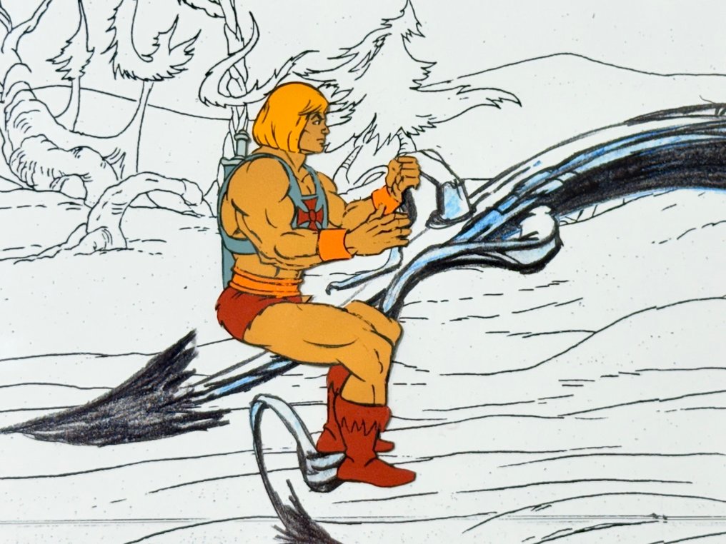 Filmation - Original animation cel of He-Man, with printed background - He-Man and the Masters of the Universe (1983) #3.2
