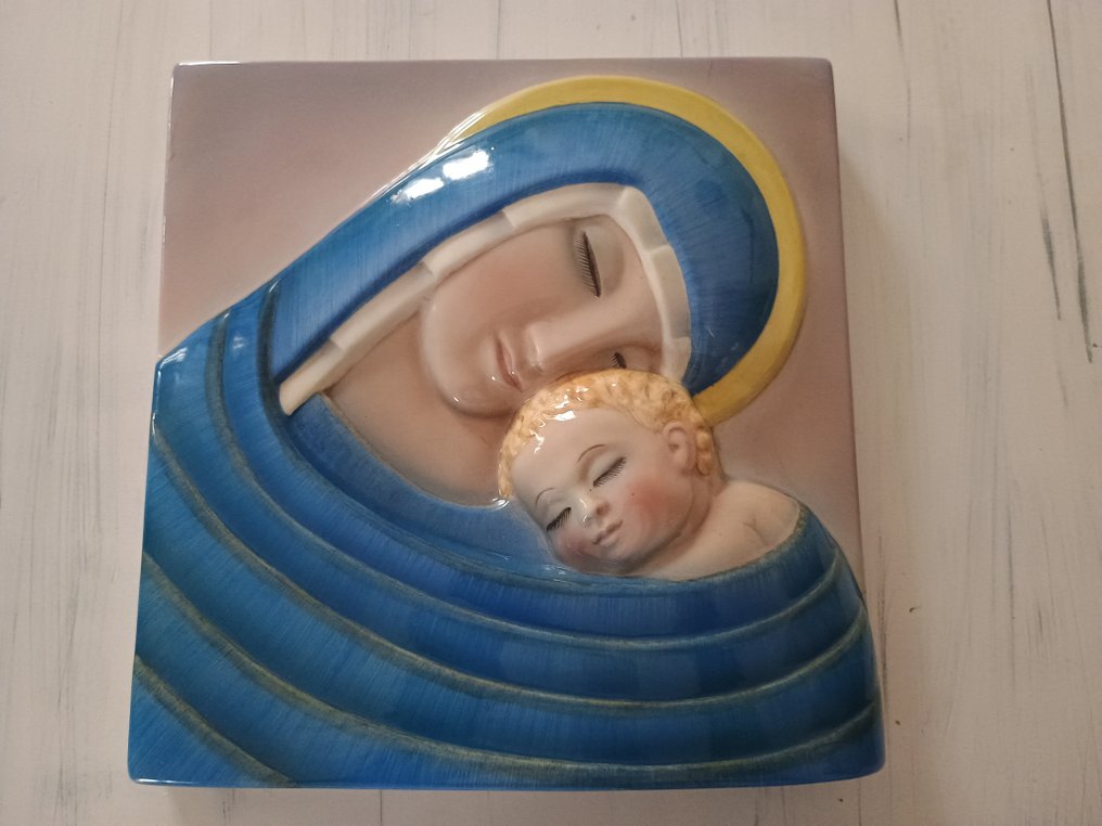 Lenci - Ανάγλυφο, Vierge à l'enfant - 29 cm - Κεραμικό #1.0