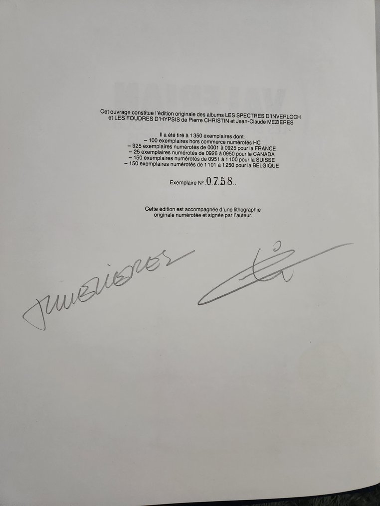 Valerian et Laureline T11/T12 - Les Spectres d’Inverloch / Les Foudres d’Hypsis - C + emboitage - 1 Album - Beperkte oplage - 1985 #1.0