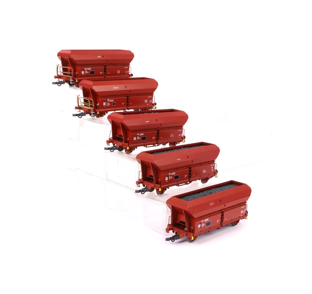 Roco H0 - Uit set 66050/66051 - Carrozza merci di modellini di treni (5) - Vijf zelflossers - NMBS #1.0