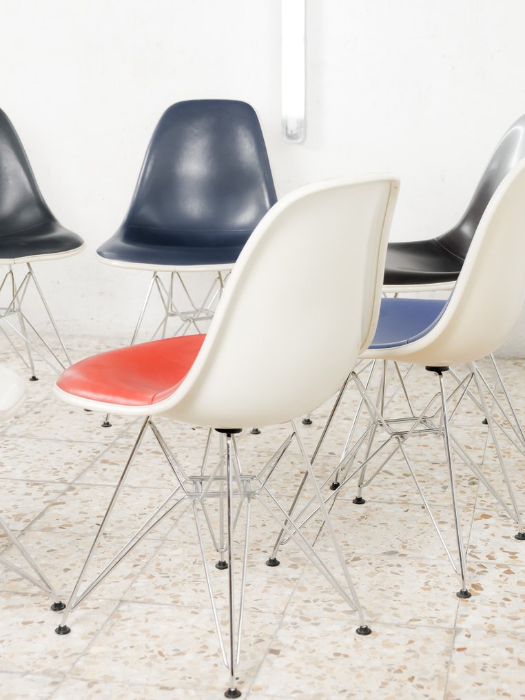Vitra, Herman Miller - Charles & Ray Eames - Stuhl (6) - DSR - Stahl, Leder, Glasfaser #4.3