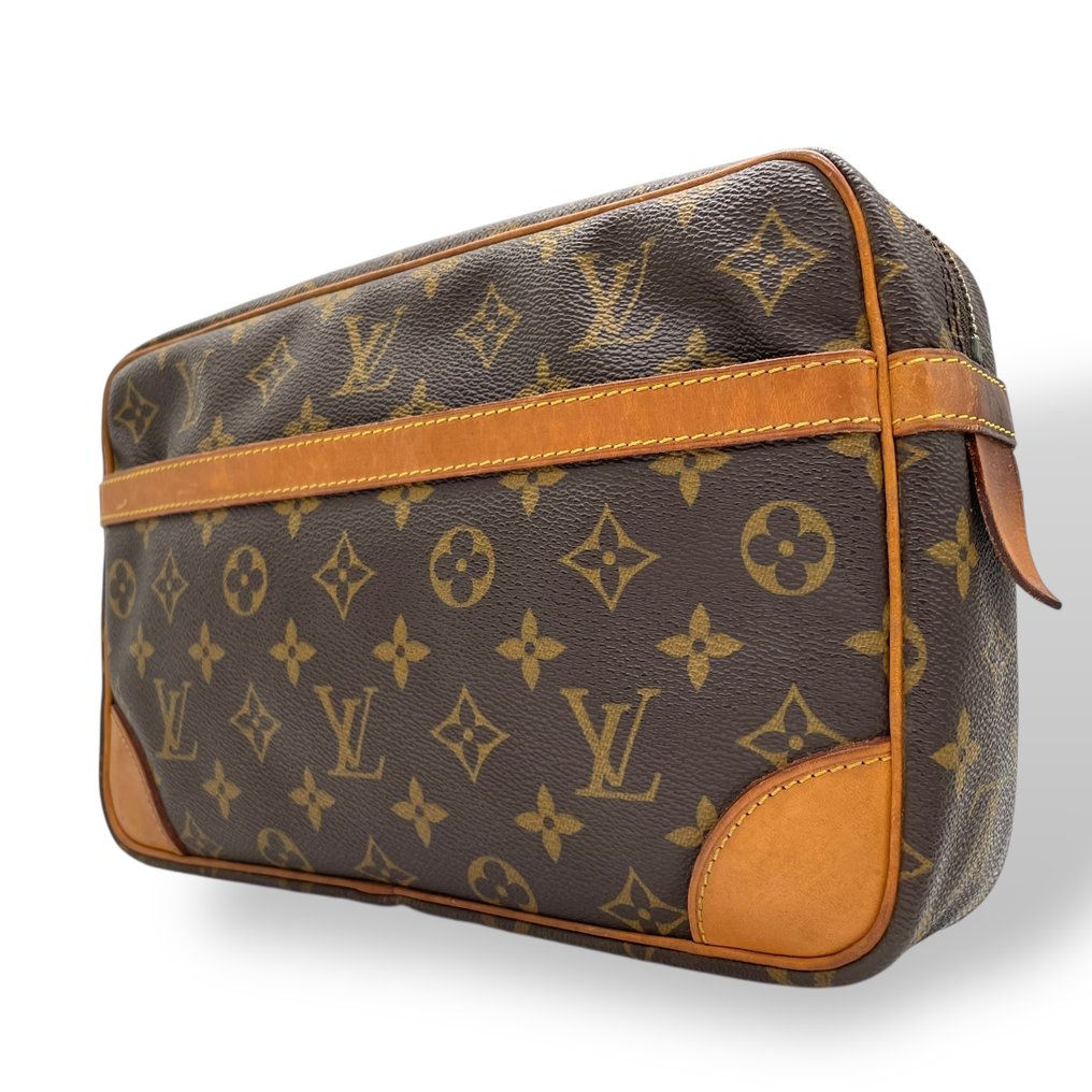 Louis Vuitton - Compiegne 28 Clutch Bag Monogram Canvas Leather Trim - Τσάντα φάκελος #1.0