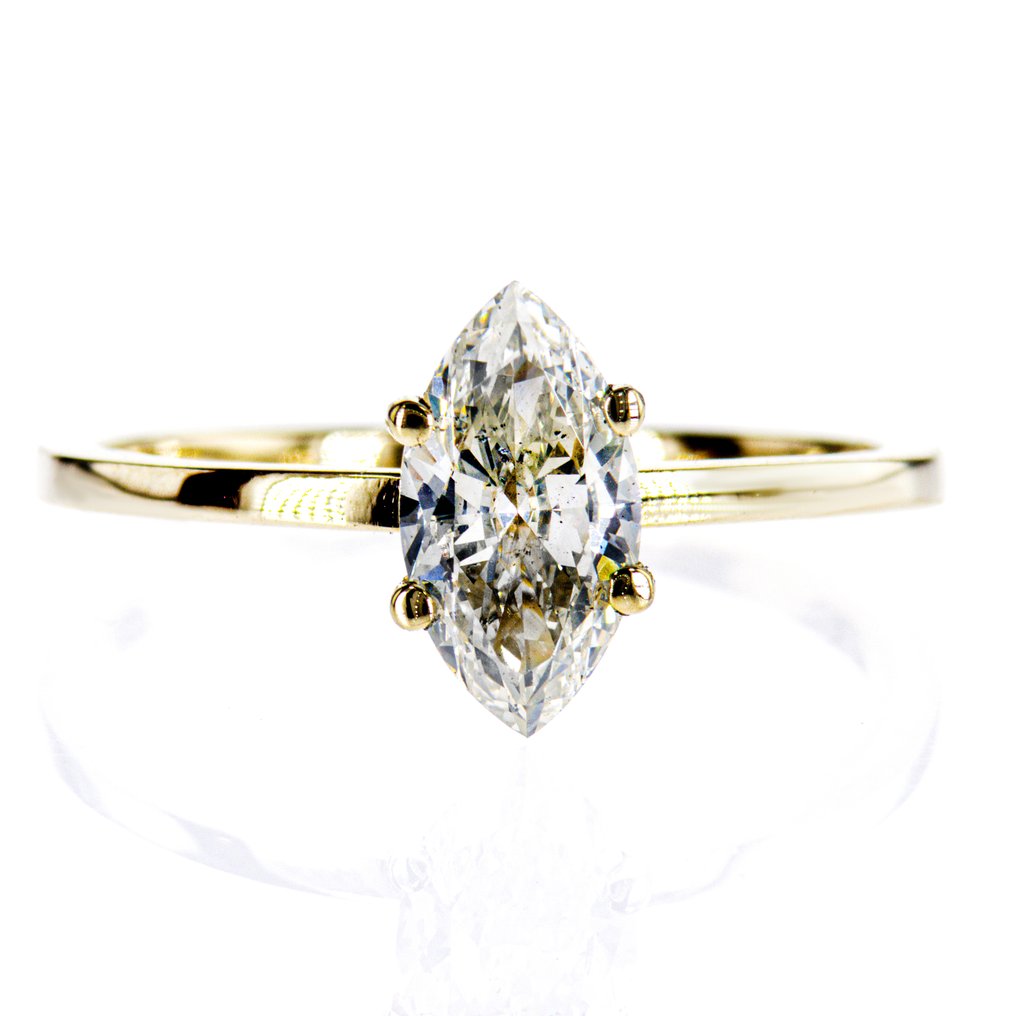 Zonder minimumprijs - Verlovingsring - 14 karaat Geel goud - 0.91ct. tw. Diamant (Natuurlijk) #1.0