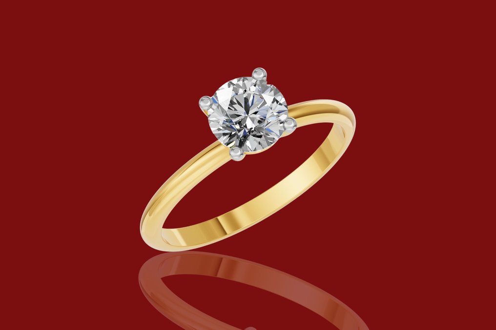 没有保留价 - 戒指 - 14K包金 黄金 -  1.55ct. tw. 钻石 (实验室培育) #4.3