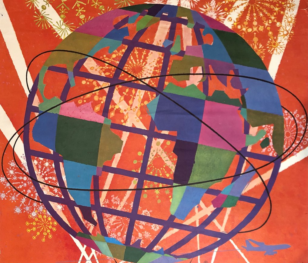 DAVID KLEIN (1918-2005) - TWA / New York World’s Fair. 1961. Original vintage litho poster #1.0