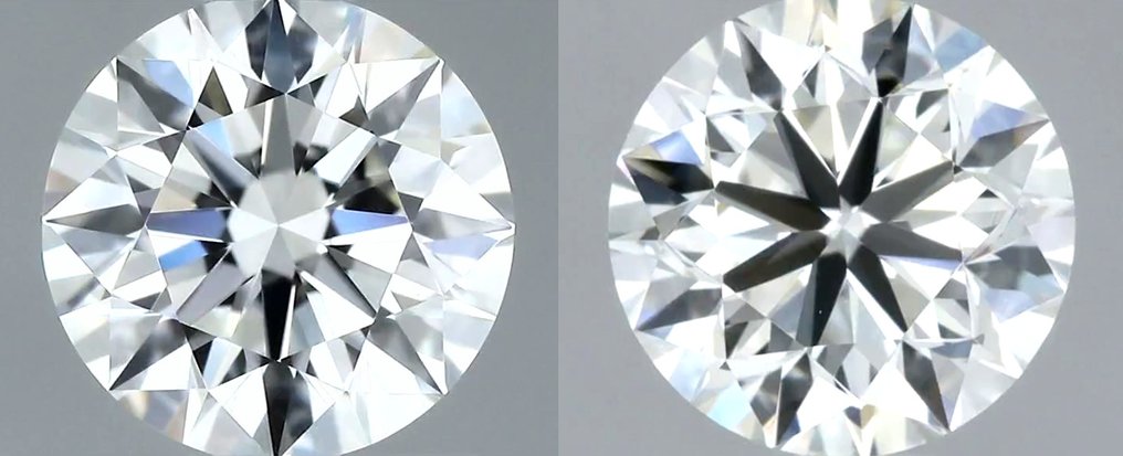 Ingen reservasjonspris - 2 pcs Diamant  (Naturlig)  - 1.20 ct - Rund - H - VVS1 - Det internasjonale gemologiske institutt (IGI) - *Matching Pair* VG EX SL* #1.0