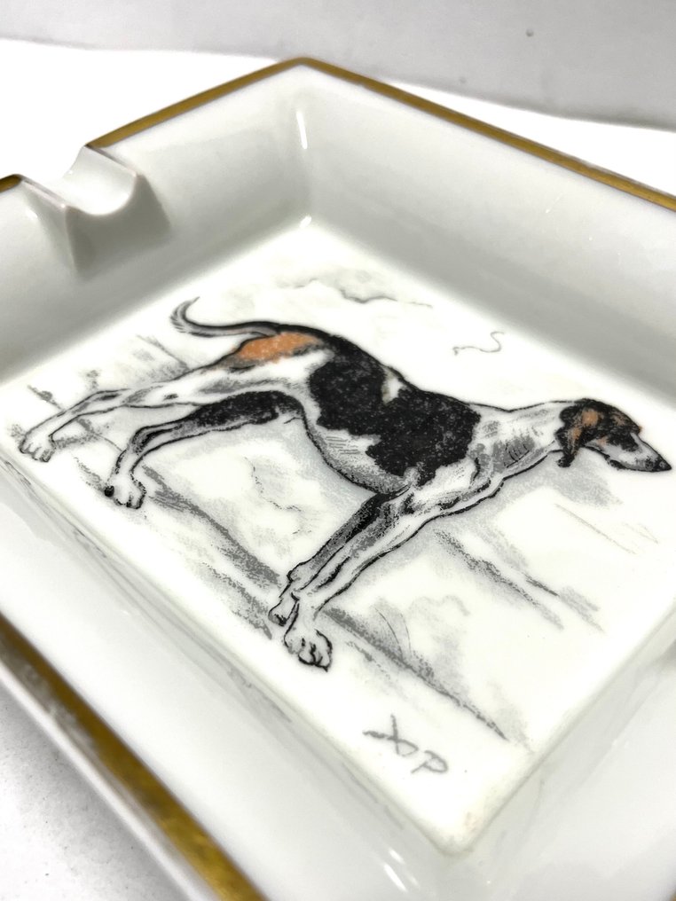 Hermès - Σταχτοδοχείο - Xavier de Poret - Limited to 324 - Hunting dog - Πορσελάνη #1.0