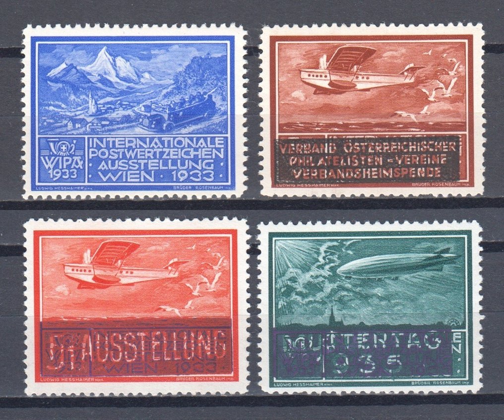 奥地利  - WIPA 1933——路德维希·赫萨伊默展览邮票——巨大而稀有的收藏 #1.0
