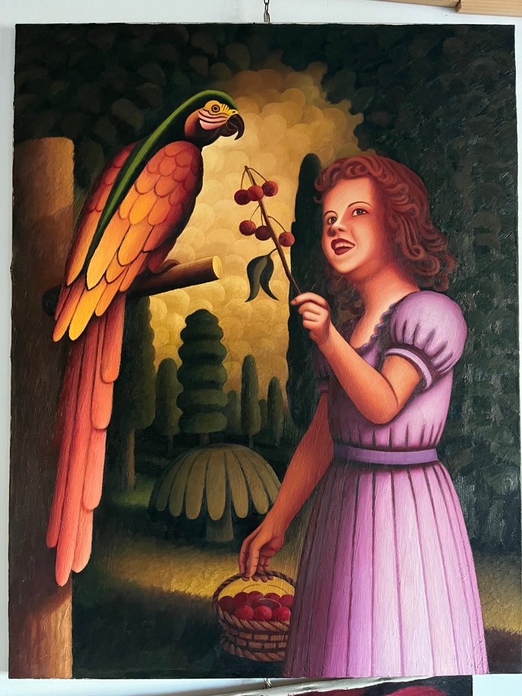 Luciano Coratti (1930) - Bimba con pappagallo #1.0