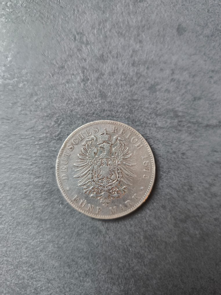 德国， 帝国 5 Mark 1875, Baden  (没有保留价) #1.0