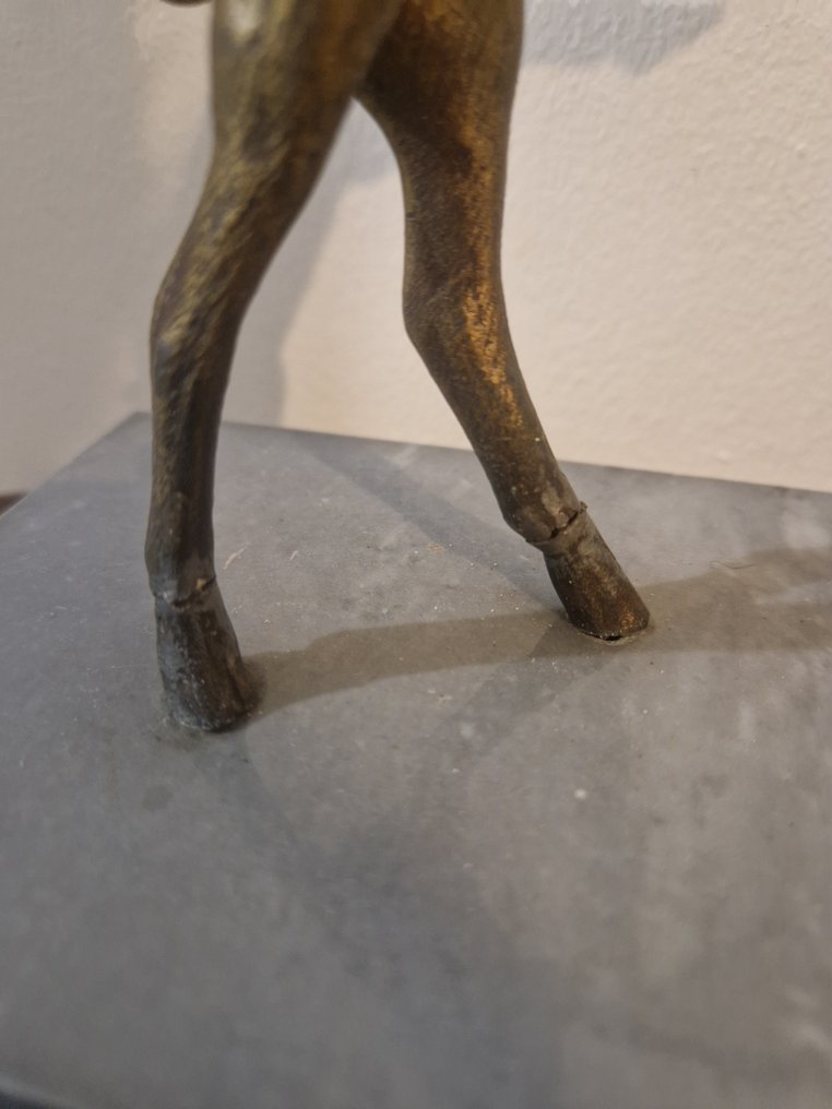 雕塑, la joueuse de flute - 30 cm - 粗锌, 大理石 #1.0