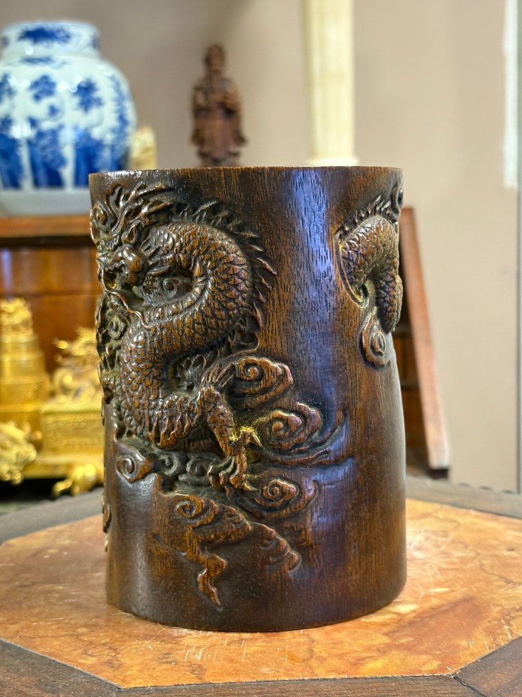 刷子罐 draak - 木 - 中國 - 20世紀末 #4.3