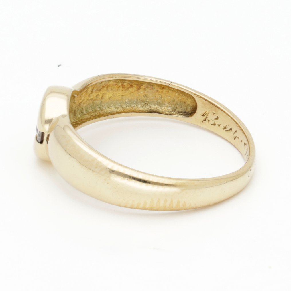 Bague - 18 carats Or jaune Rubis - Diamant #2.1