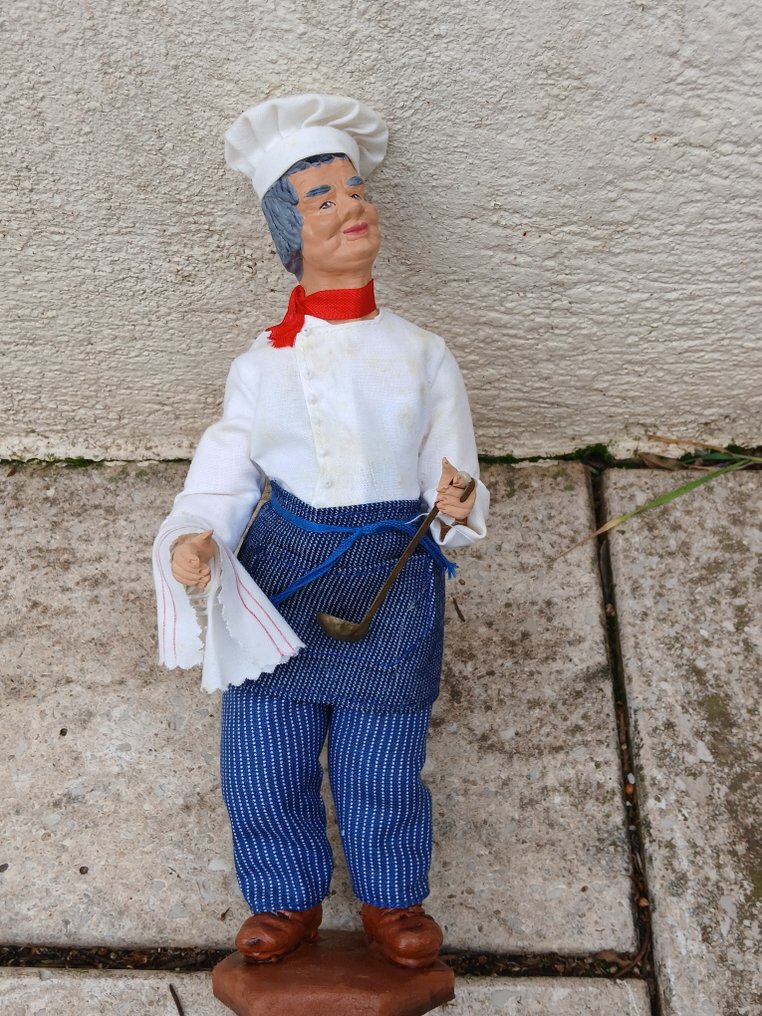 Provence Santonniers Guild - Collection of 10 Provence figurines - 28 cm (10) - Clay, Textile - 1960-1970 #4.3