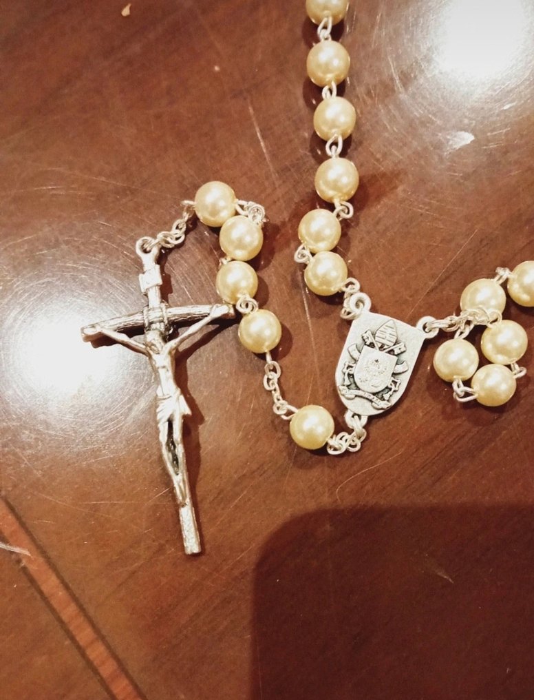 Papa Francesco - Rozenkrans van het privé-onderwerp - Gezegend en geschonken door de Heilige Vader - Metaal en parels - 2000-2010 #3.2