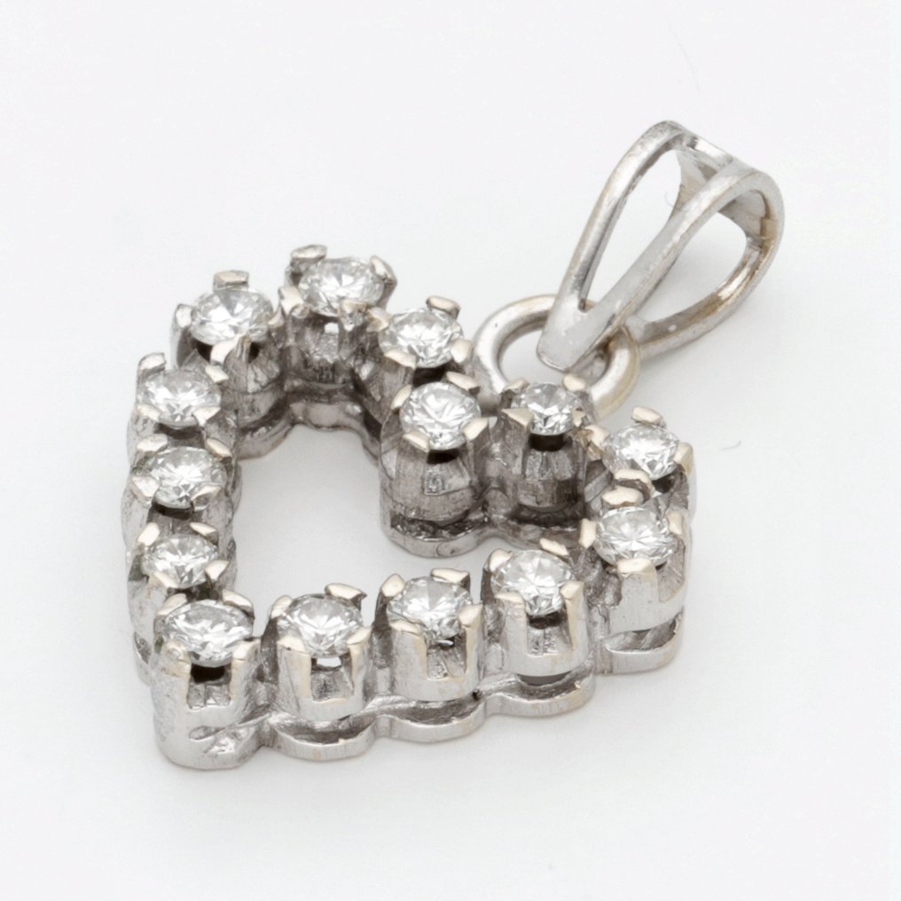 Κρεμαστό κόσμημα - 18 καράτια Λευκός χρυσός Διαμάντι (Φυσικό)  - Hart #4.3