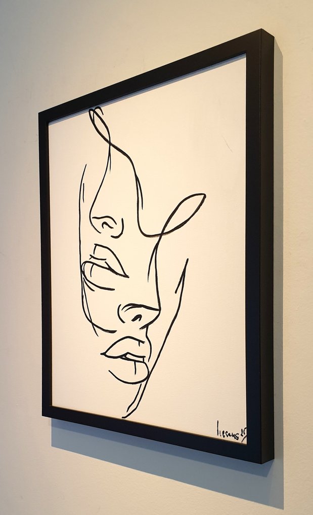 Liesens - Soulmates ( handpainted on canvas) met lijst #1.0