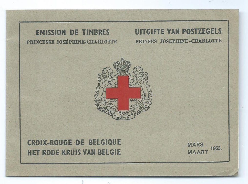 Βέλγιο 1953 - 2 βιβλία γραμματοσήμων του Ερυθρού Σταυρού (Ολλανδικό και Γαλλικό κείμενο). #4.3