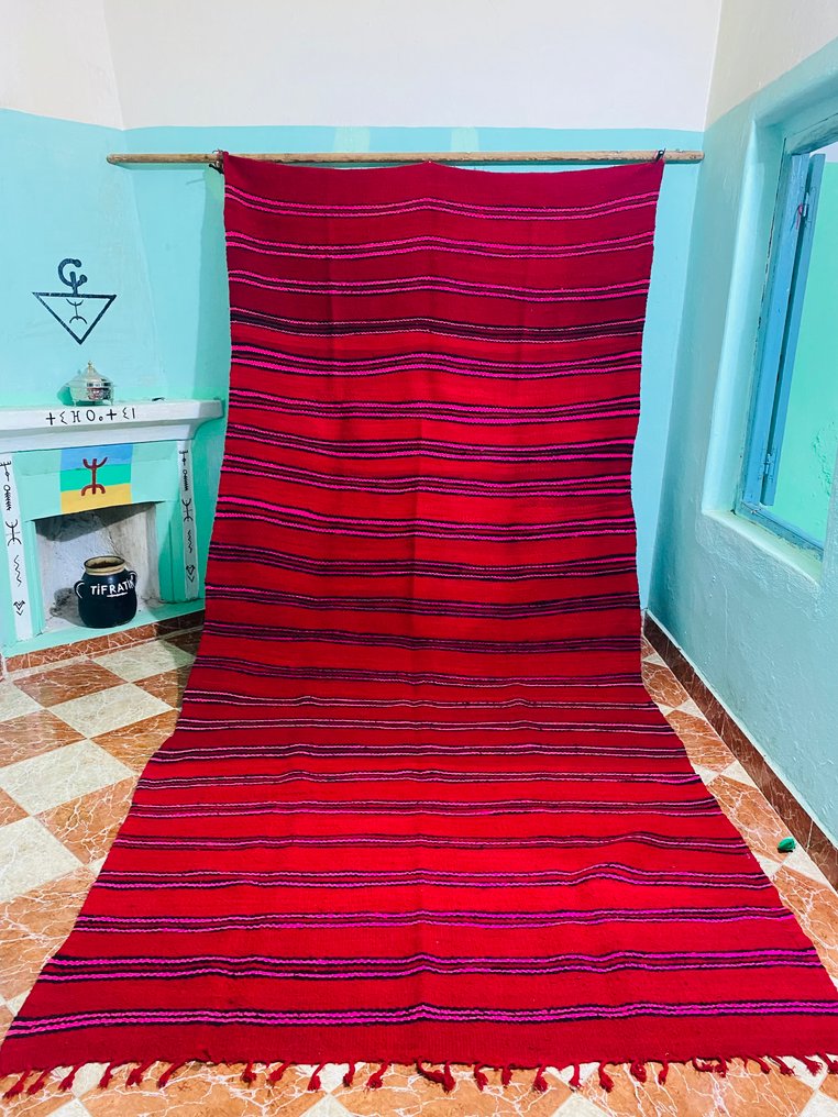 地毯 - 400 cm - 176 cm - 红色的摩洛哥地毯 #1.0