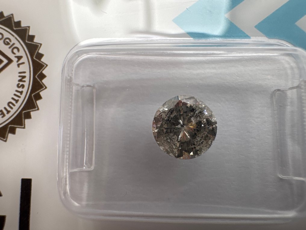 No reserve price - 1 pcs Diamond (Natural) - 1.06 ct - Round - K - I2 - International Gemological Institute (IGI) #1.0