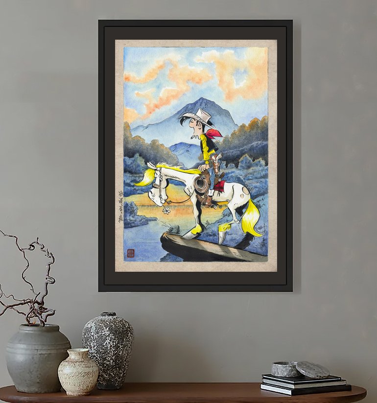 Kodo88 Giclée - Lucky Luke at Mount Fuji ラッキー・ルーク – Limited Edition (5/10) – Hand Signed #2.1