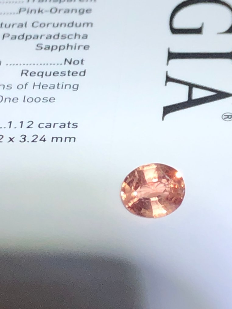 1 pcs  橙色, 粉色 莲花蓝宝石  - 1.12 ct - 美国宝石研究院（GIA） #2.1