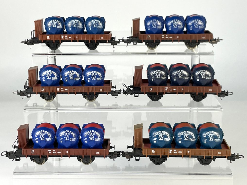Lima H0 - Set machetă tren cu vagon marfă (6) - Set de 6 cărucioare pentru bere 'Löwenbräu'. - FS #2.1