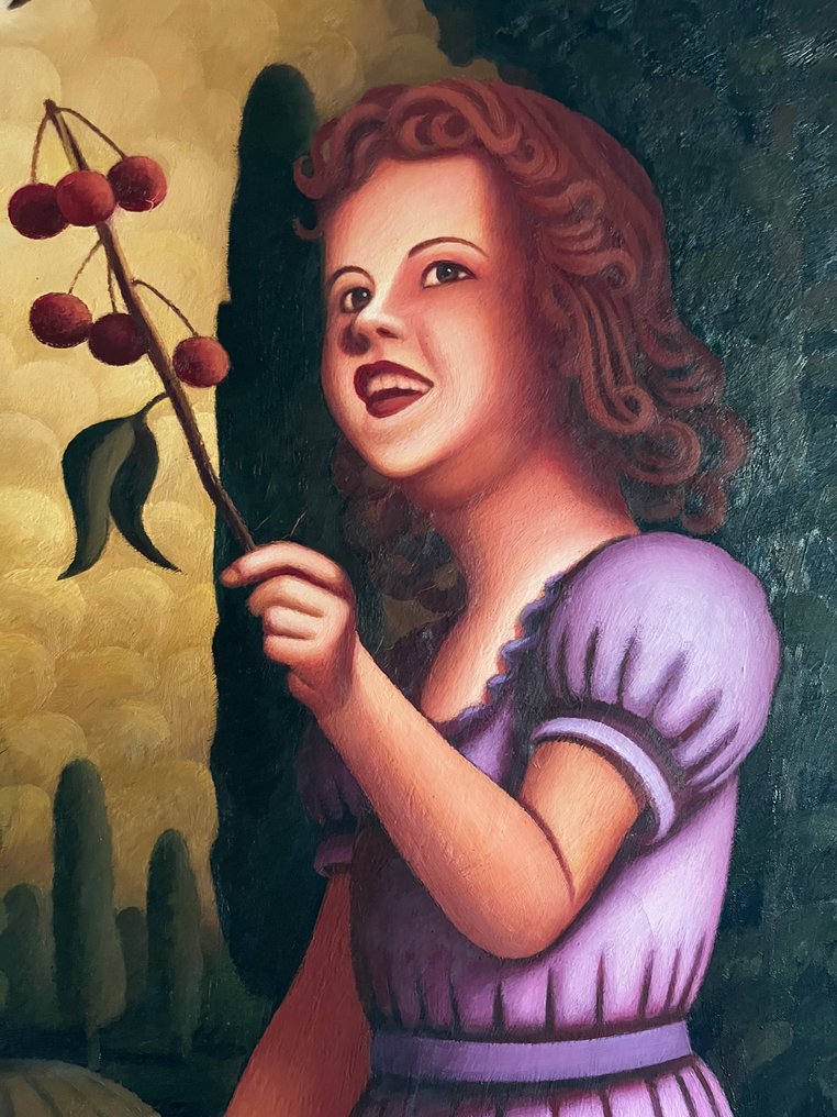 Luciano Coratti (1930) - Bimba con pappagallo #3.2