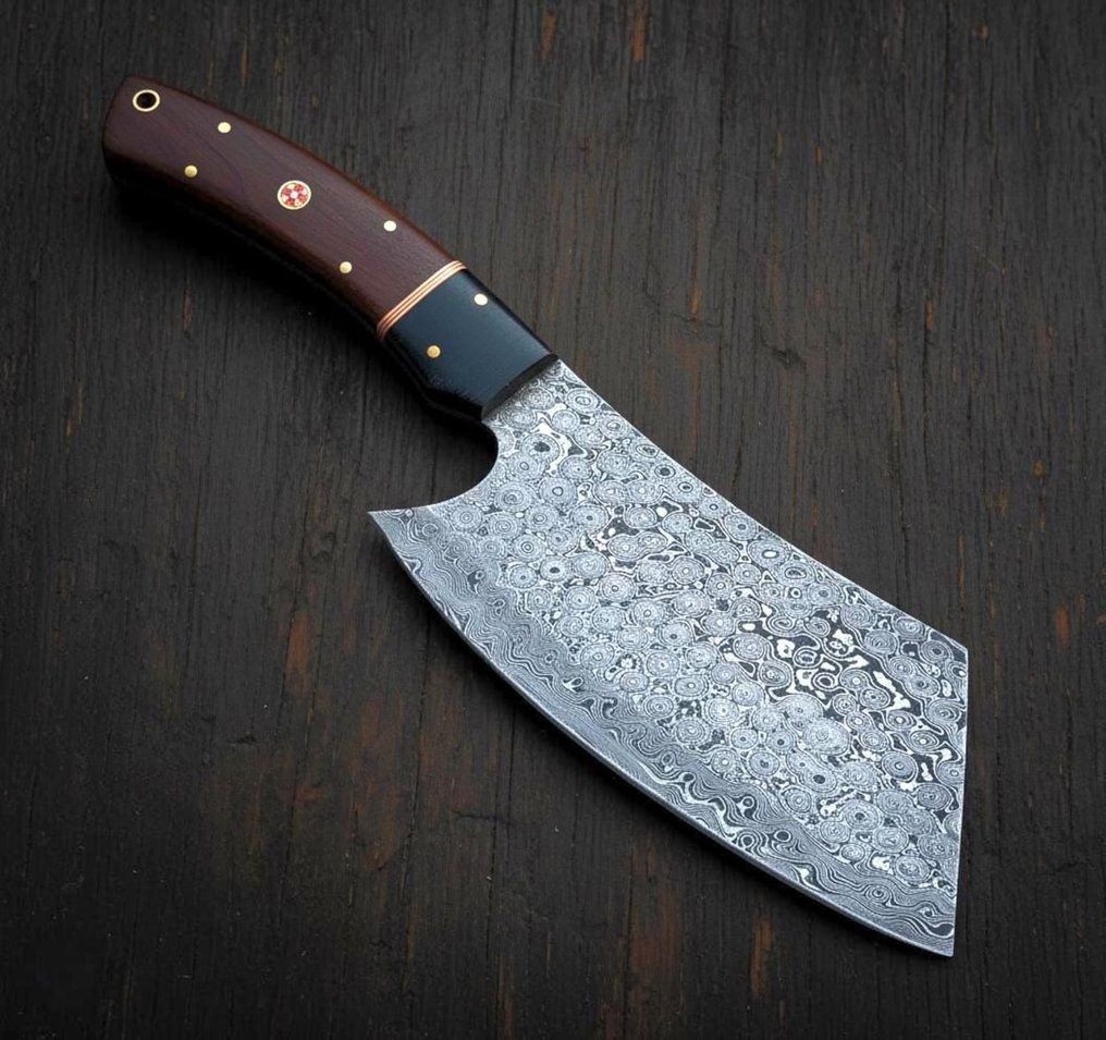 Chef Knife - Μαχαίρι κουζίνας - Kitchen knife set -  μάχαιρα σεφ - Κατσικίσιο δέρμα, Rosewood - Βόρεια Αμερική - Χειροποίητο σερβικό μαχαίρι #1.0