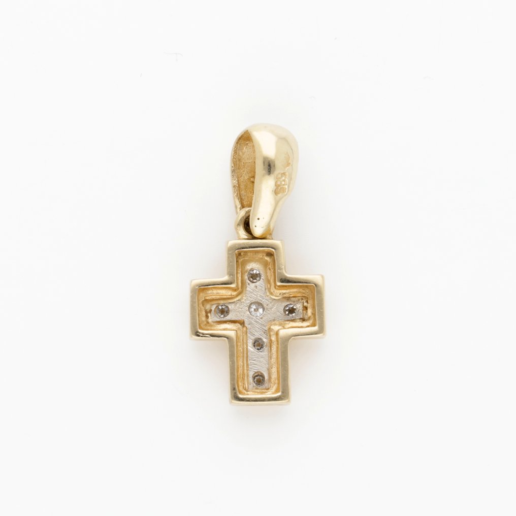 χωρίς τιμή ασφαλείας - Κρεμαστό κόσμημα - 14 καράτια Κίτρινο χρυσό -  0.03ct. tw. Διαμάντι (Φυσικό)  #1.0