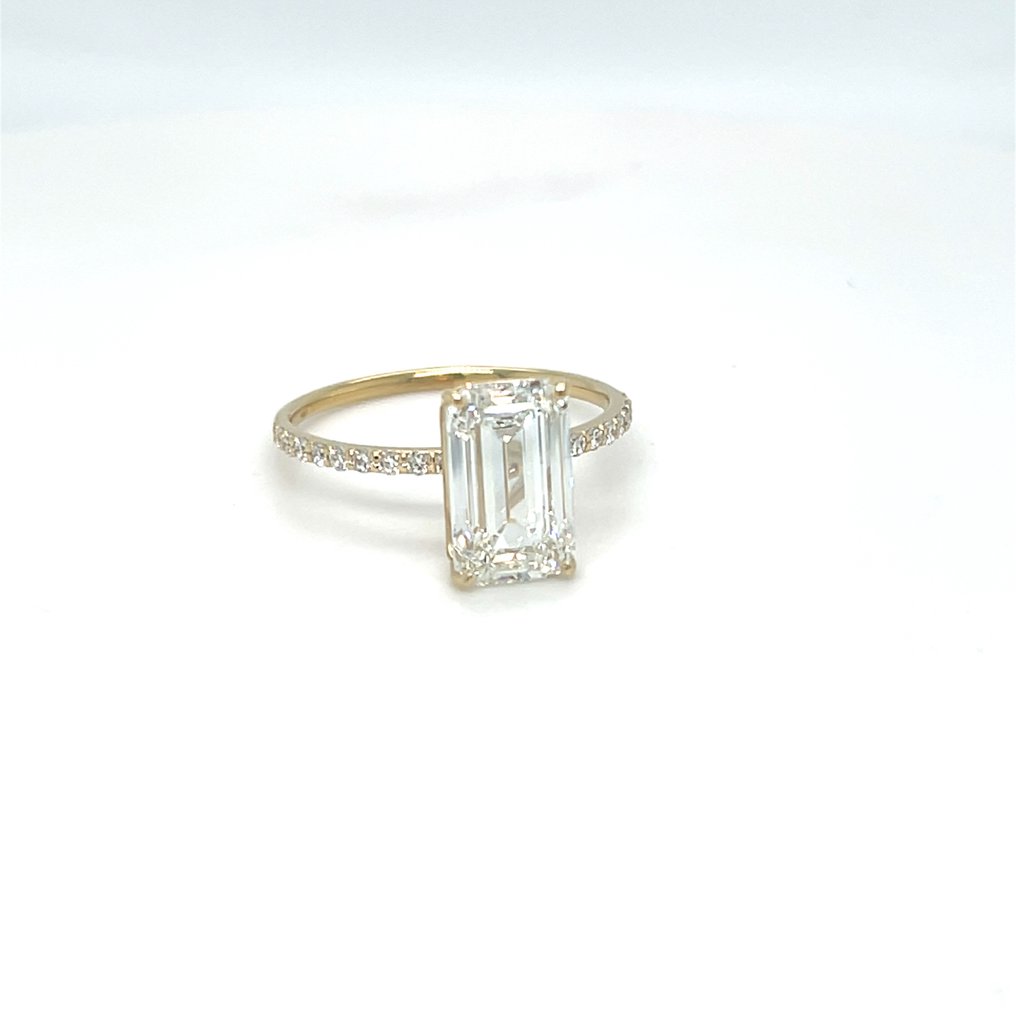 Δαχτυλίδι - 14 καράτια Κίτρινο χρυσό -  3.18ct. tw. Διαμάντι (Εργαστηριακής καλλιέργειας) - Διαμάντι #2.1