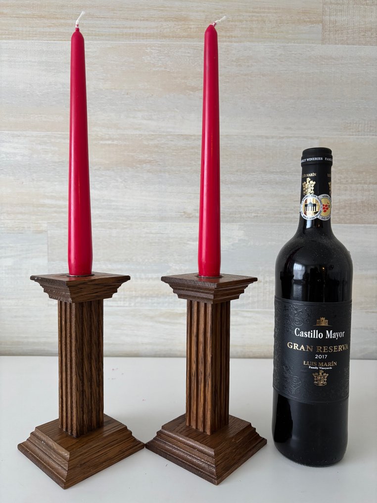 Meubelfabriek Oisterwijk - Candlestick Amsterdam School design of the 1920s (2) - Oak #1.0