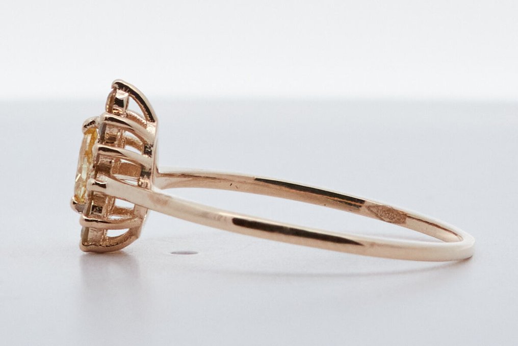 χωρίς τιμή ασφαλείας - Δαχτυλίδι - 14 καράτια Κίτρινο χρυσό -  0.30ct. tw. Διαμάντι (Φυσικού χρώματος) #4.3