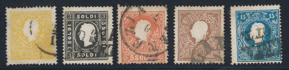 意大利古國－倫巴第-威尼托王國  - Effigie II 类型，完整系列编号28/32，雕刻清晰，印记清楚。 #1.0