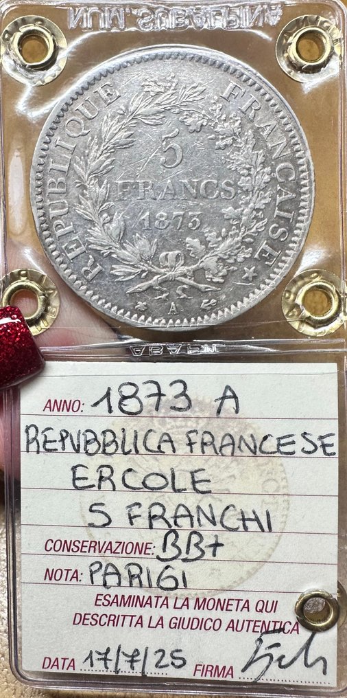 France. 5 Francs 1873-A Hercule  (No reserve price) #2.1