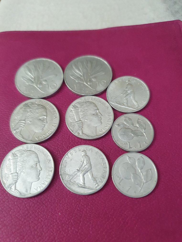 Ιταλία, Δημοκρατία 1 / 2 / 5 /10 Lire 1948-1950  (χωρίς τιμή ασφαλείας) #1.0