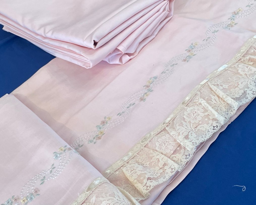 ricami fatti a mano - ρομαντικό vintage - Σεντόνι (4) - 290 cm - 245 cm - Σετ σεντόνια #4.3