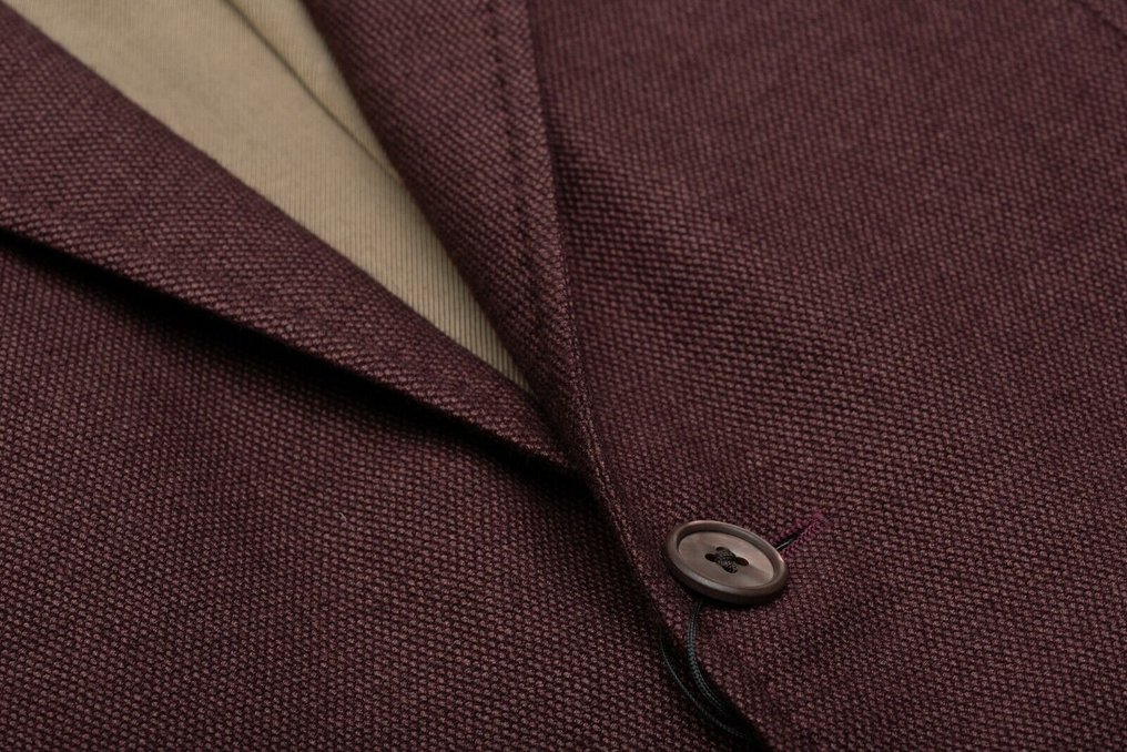 CORNELIANI RRP 1450€ Jacket Blazer Wine Wool Silk + Leather 7R Stretch - 52 IT - Blazer - New with tags #3.2