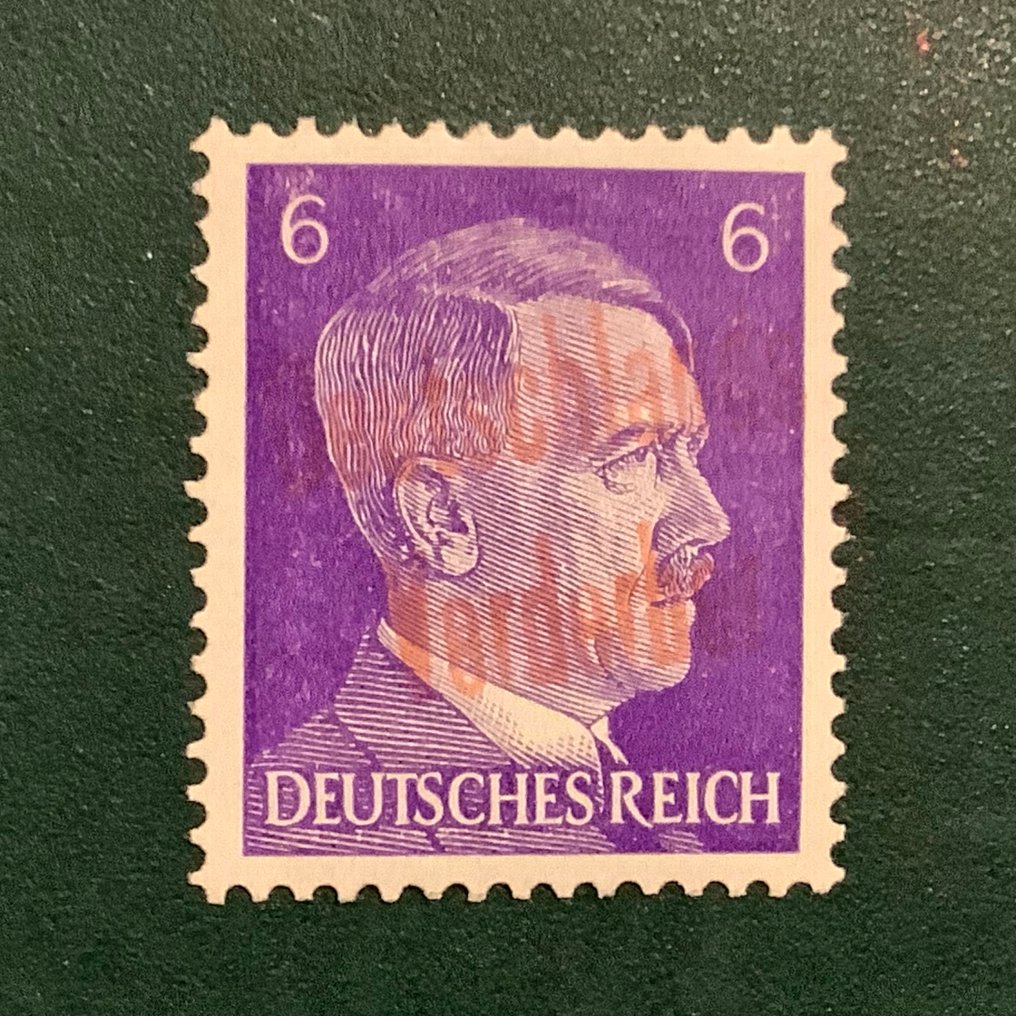 Γερμανία - Τοπικά ταχυδρομεία 1945/1946 - Μέιμπεν: 6 Pf με δοκιμαστική εκτύπωση - ελεγχθεί από Richter. - Michel B1 #1.0