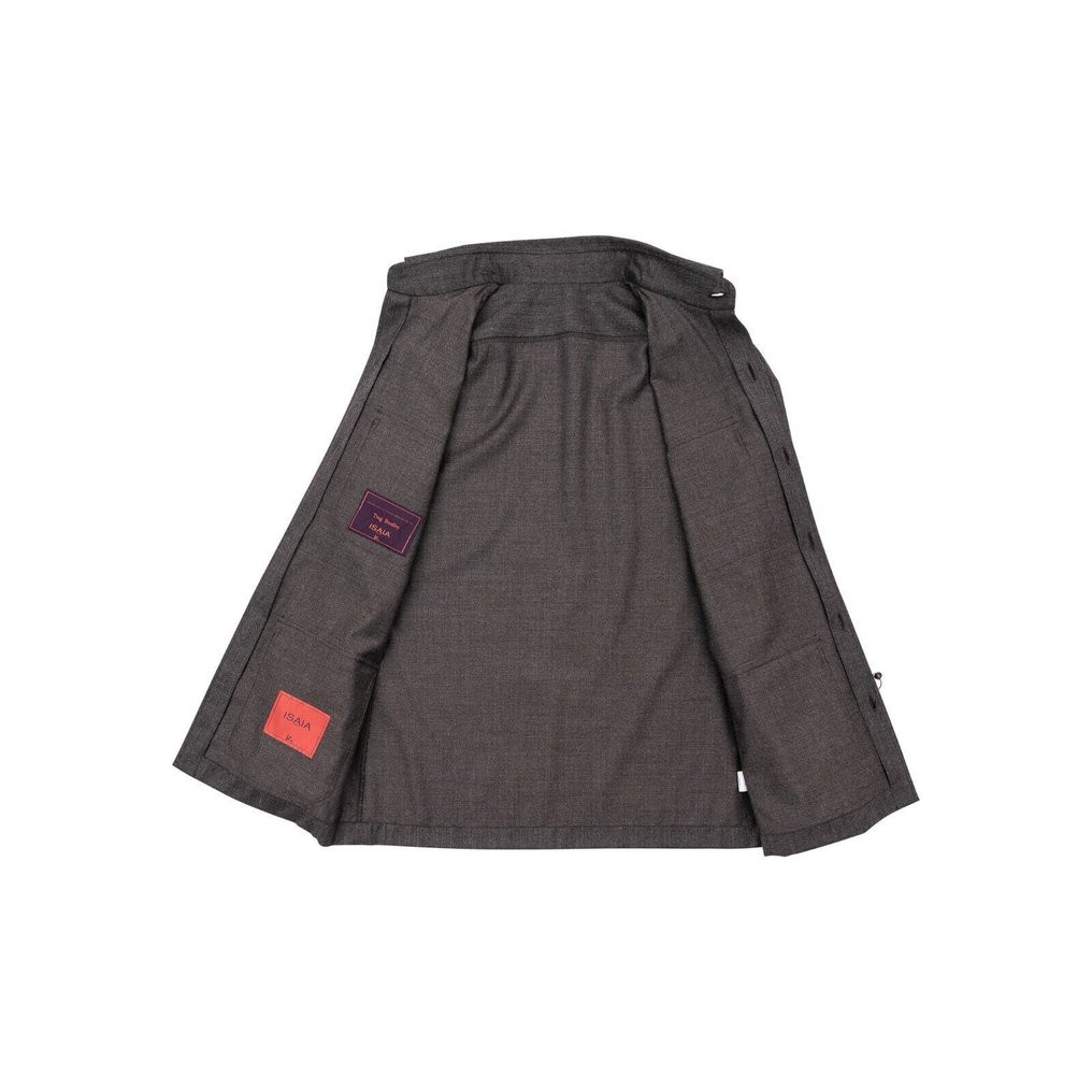 ISAIA NAPOLI RRP 3500€ Brown Overshirt Jacket Wool Slim Fit - Size M - Jachetă - Nou cu etichete #2.1