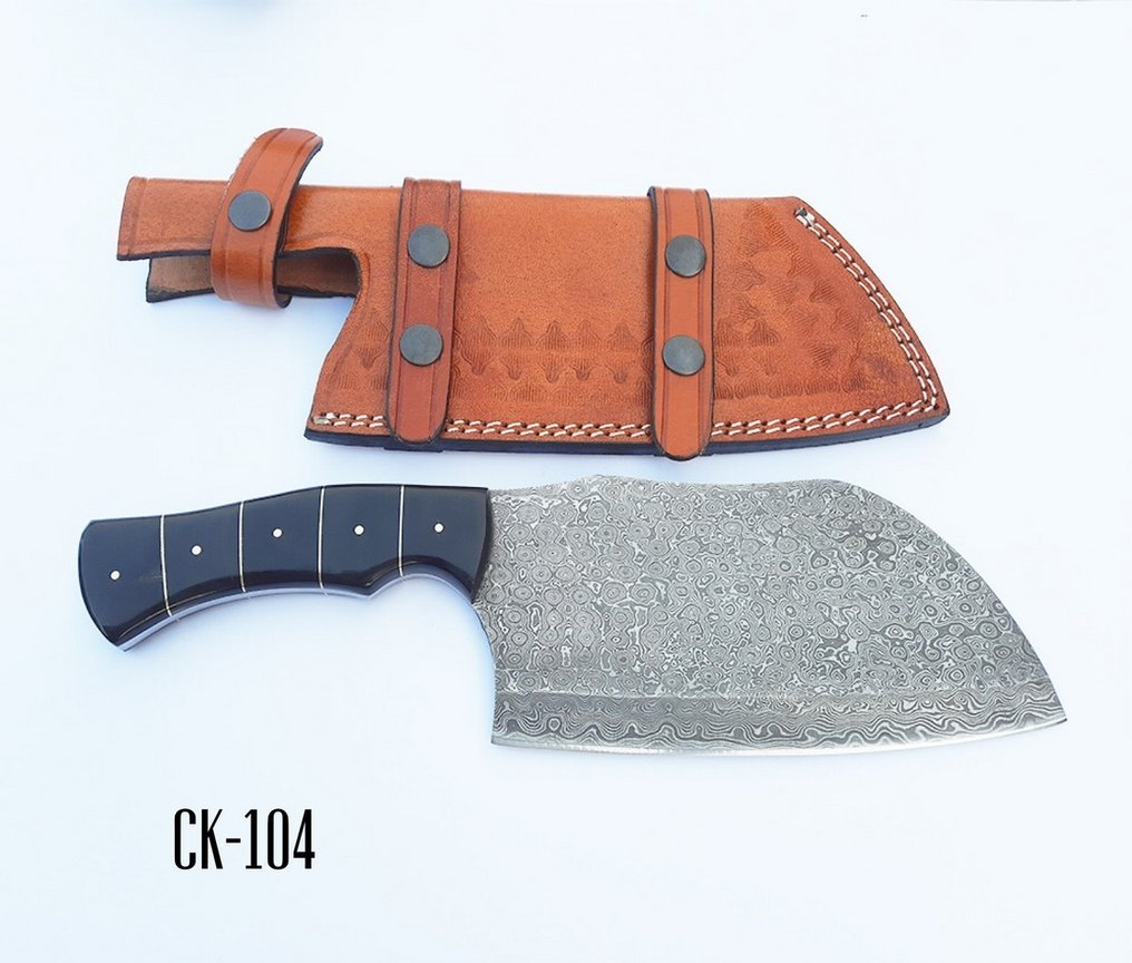 Chef Knife - 厨刀 - Kitchen knife set -  厨师刀 - 山羊皮, 蔷薇木 - 北美 - 手工塞尔维亚菜刀 #2.1