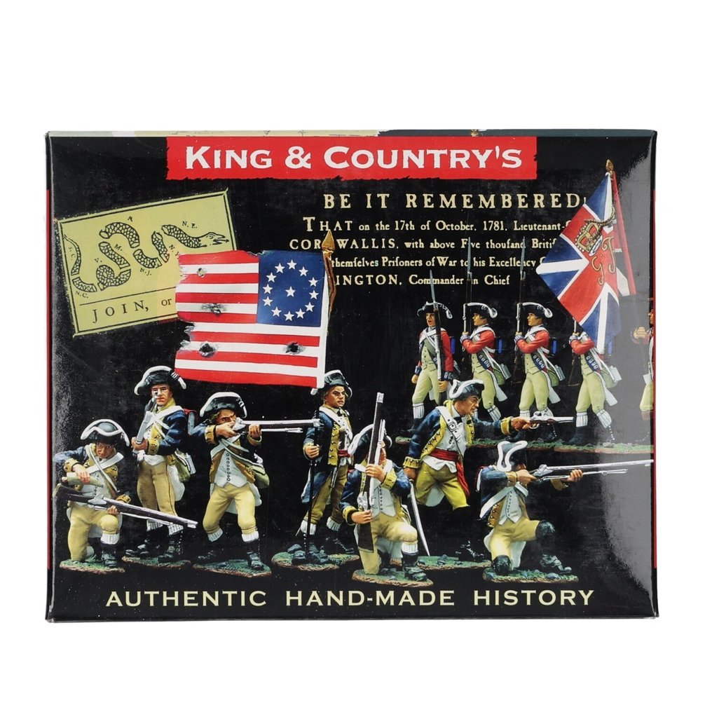 King & Country - American Revolution - 1776 American War of Independence Americans - Φιγούρα μινιατούρα - AR062 “Standing Firing” / AR063 “Advancing” / AR071 “Attacking” / AR075   “Guardsman Marching”  (4) - Λευκό μέταλλο #4.3