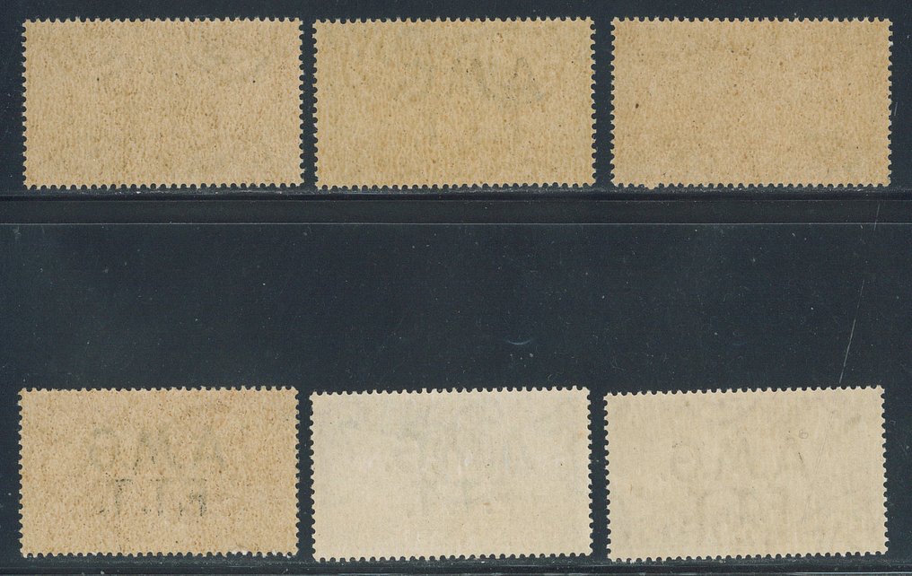 Τεργέστη-Ζώνη Α  - Επιταγή ταχυδρομείου με επικάλυψη σε 2 γραμμές, πλήρης σειρά αριθ. 1/6, πολύ όμορφη. #1.0