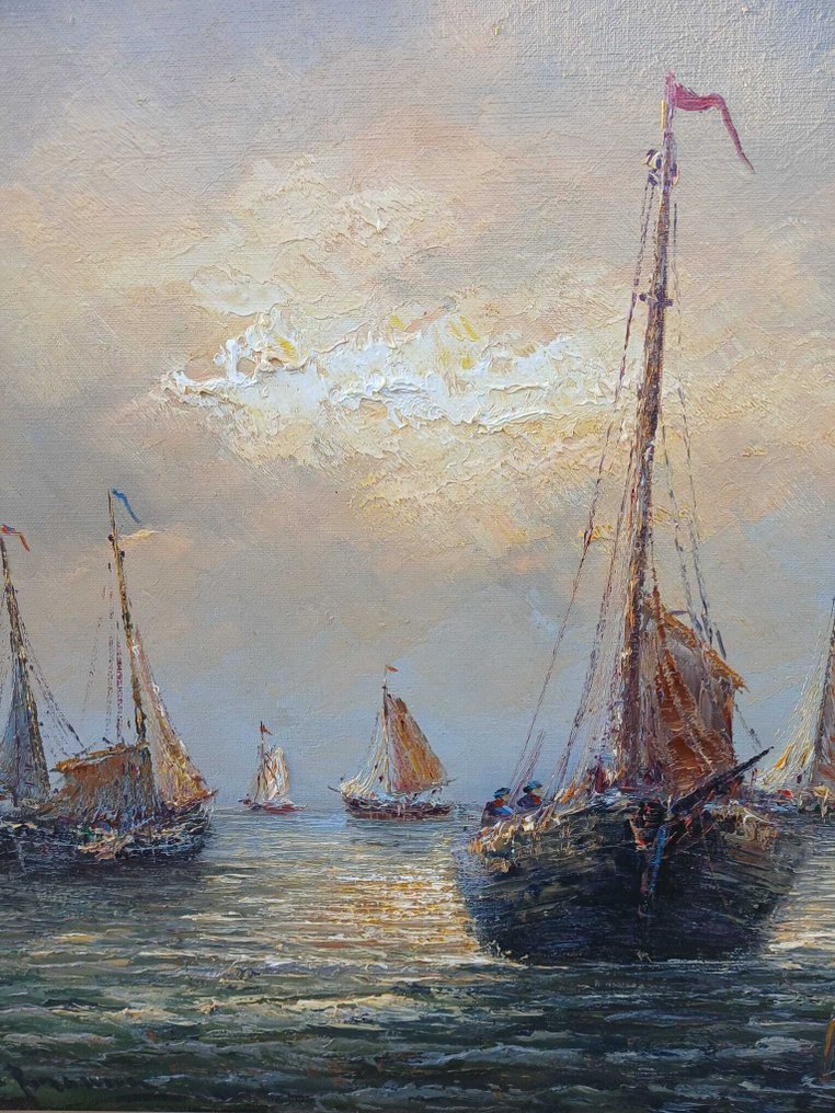 Peter Brouwer (1935-2010) - Botters op open zee #3.2