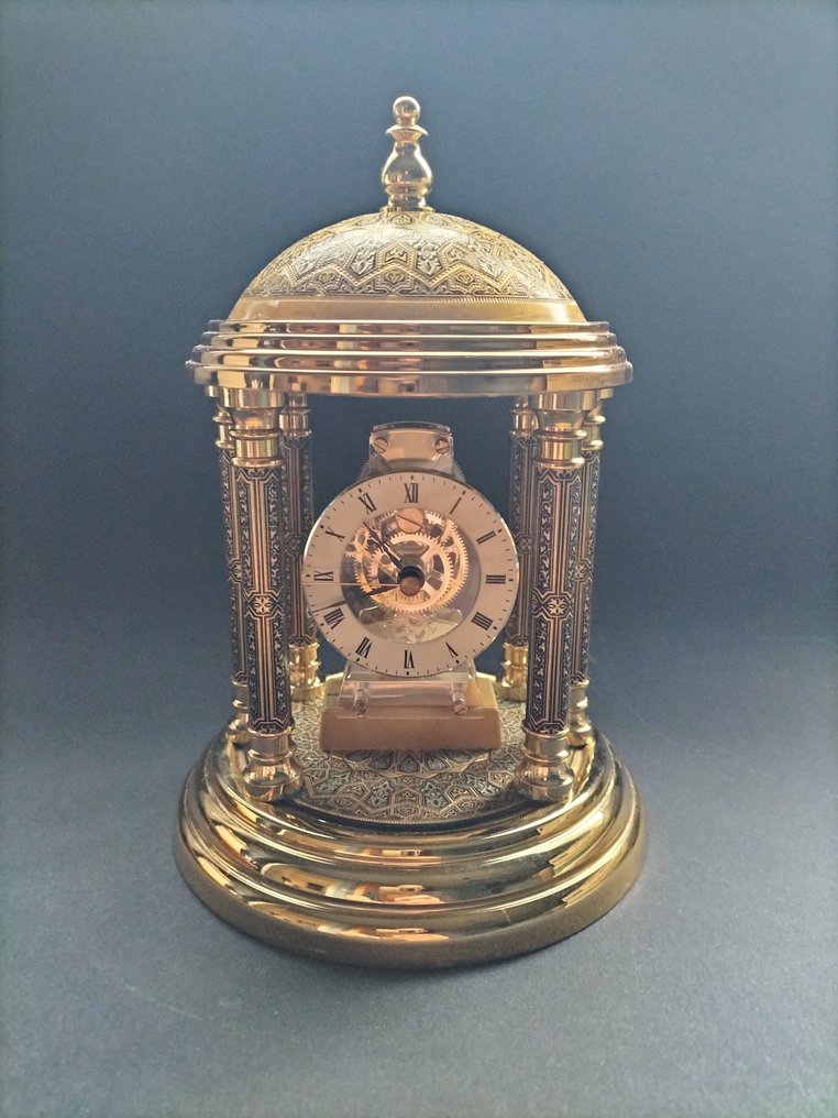 Desk clock - Credansa (Credansa S.A.) Hollywood Regency - 24kt gold - 1980-1990 - Damascene watch Toledo #1.0